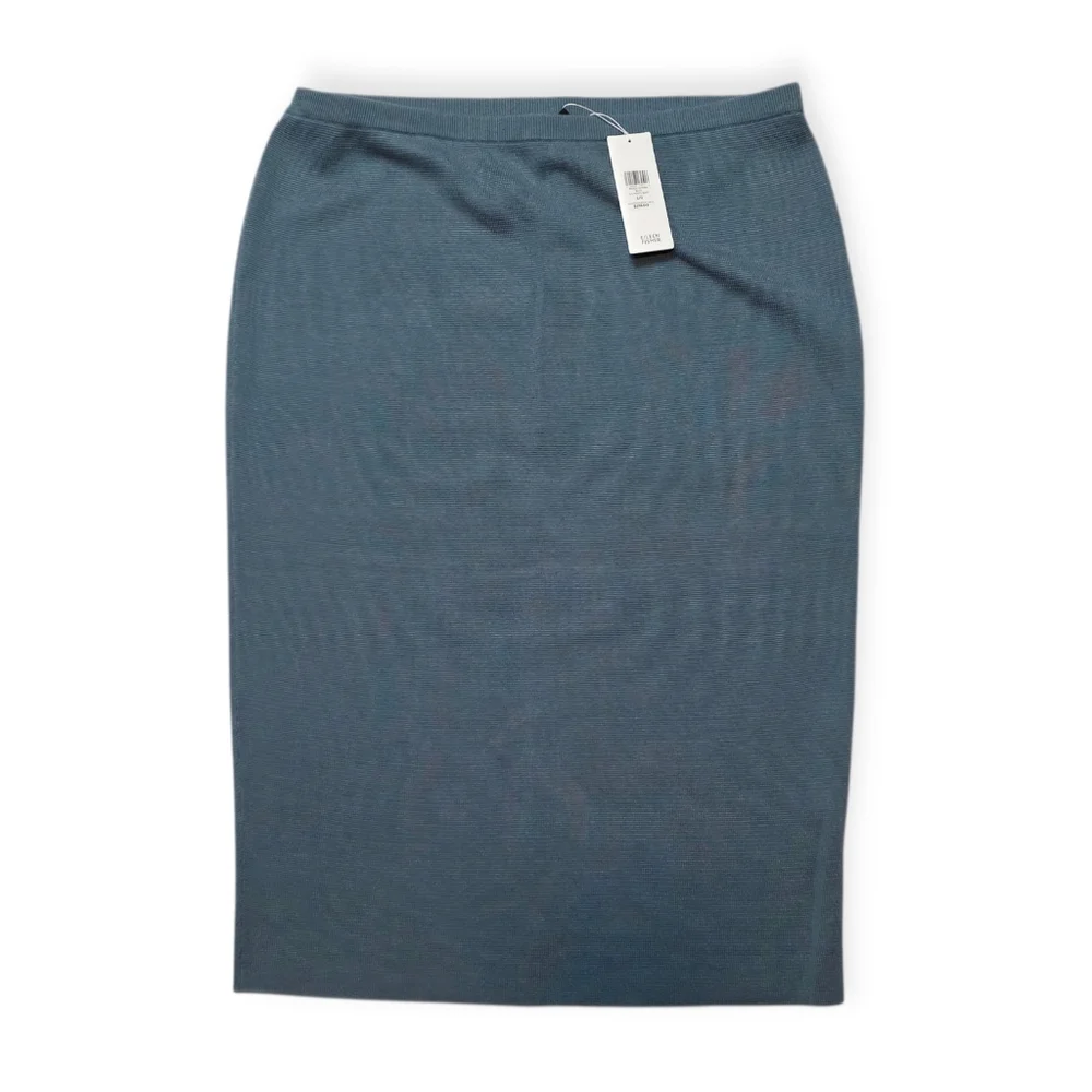 NWT Eileen Fisher Women's Silk Organic Cotton Midi Pencil Skirt Large